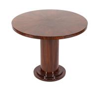 An Art Deco Style Rosewood Veneered Side Table Height 21 1/2 x diameter 27 1/2 inches. — 20TH CENTURY