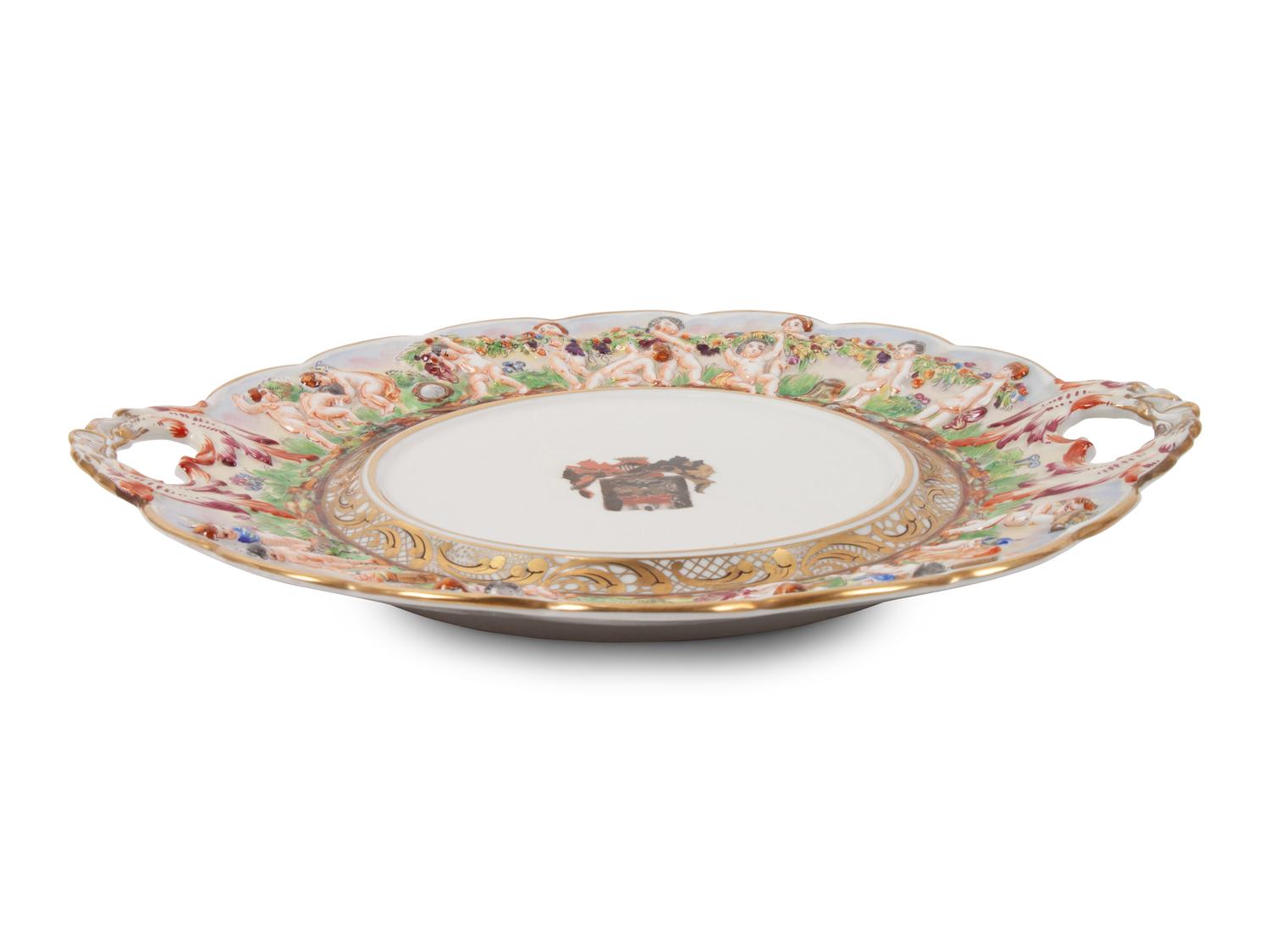 A Group of Capodimonte Porcelain Objects Including a Soup Tureen, Undertray and Hinged Box