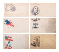 [CIVIL WAR]. Civil War-period patriotic covers, incl. northern and southern examples.