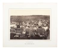 Pennsylvania JOHNSON, Thomas H. (b. 1821), photographer. Exceptional 3-section panoramic view of Carbondale, PA. Ca 1863-1865.