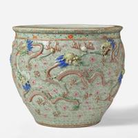 A Chinese Famille Rose-decorated porcelain “Nine Dragon” jardinière Late Qing dynasty/early Republic period