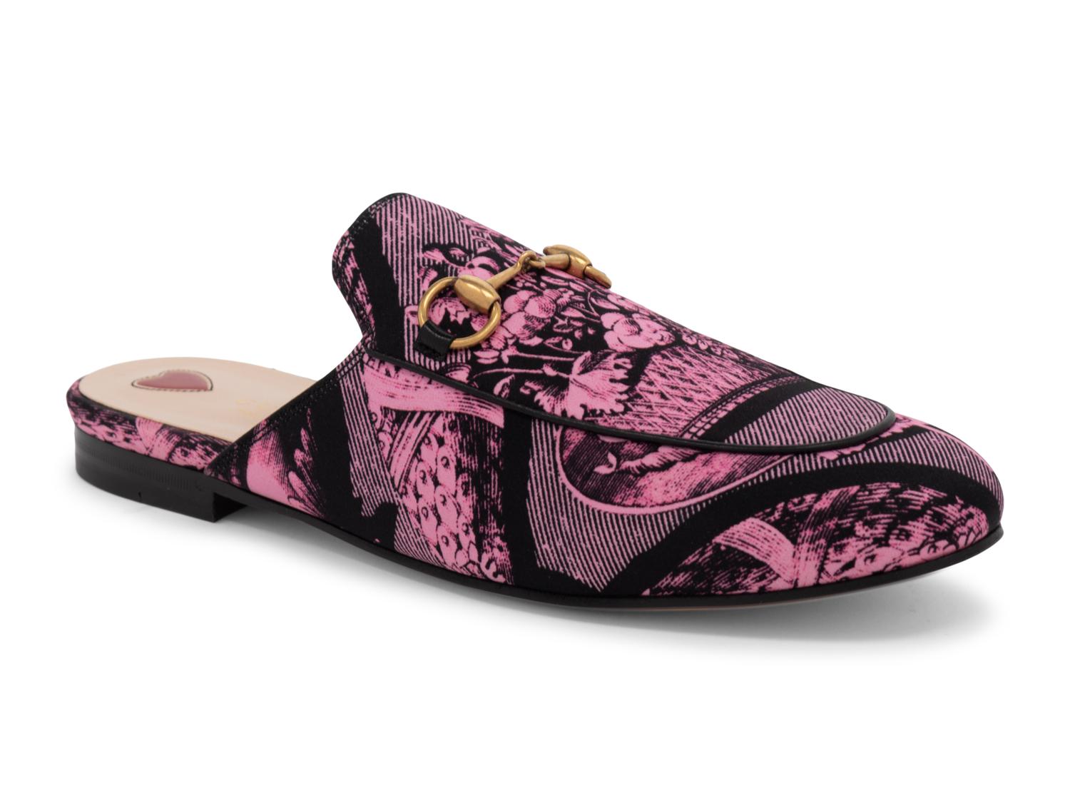 Gucci Pink Printed Mules