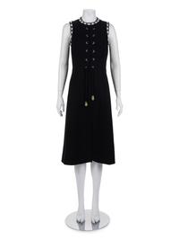 Louis Feraud Wool and Bead Trimmed Dress, 1970-90s