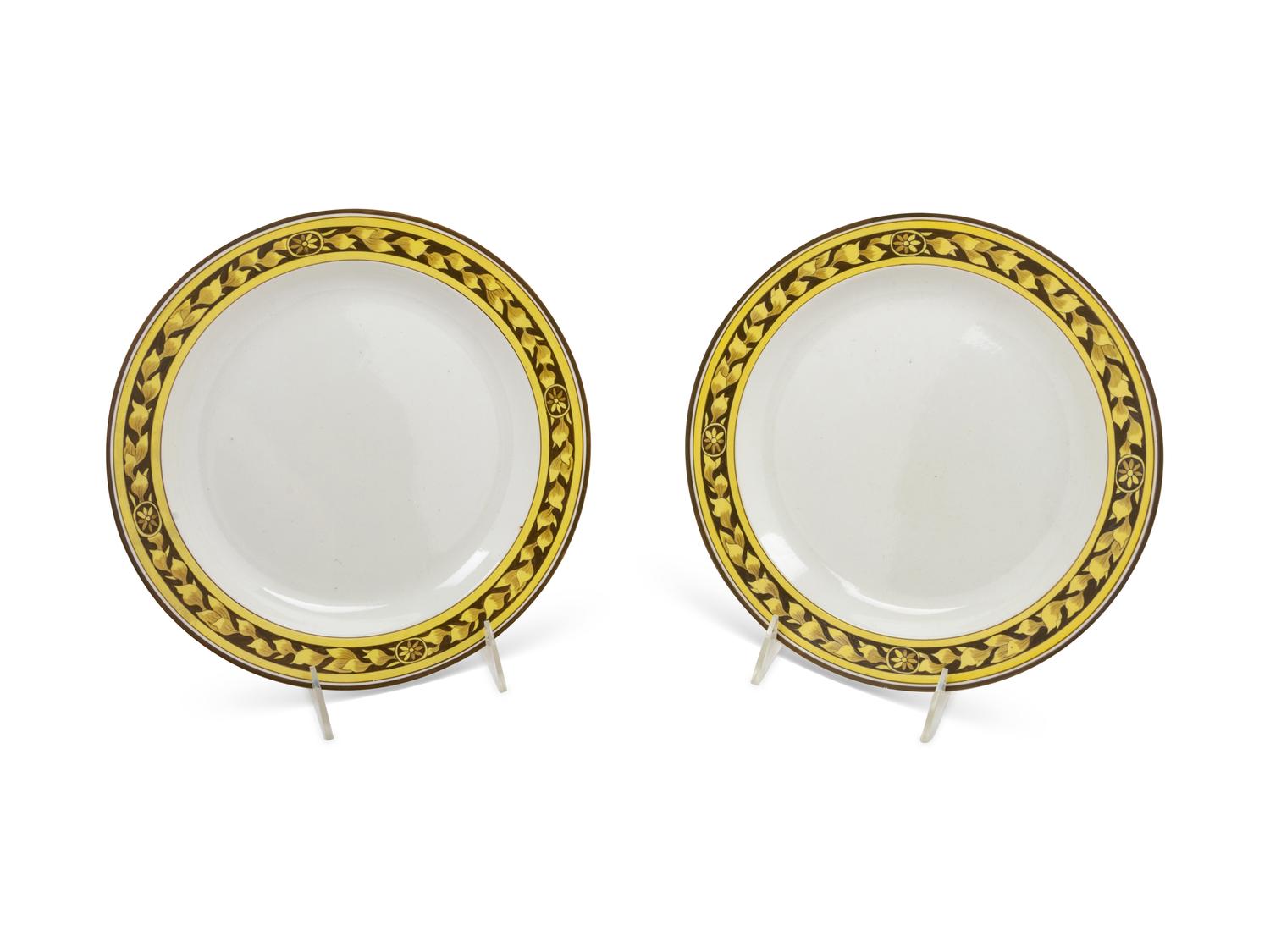 A Pair of Spode Creamware Plates