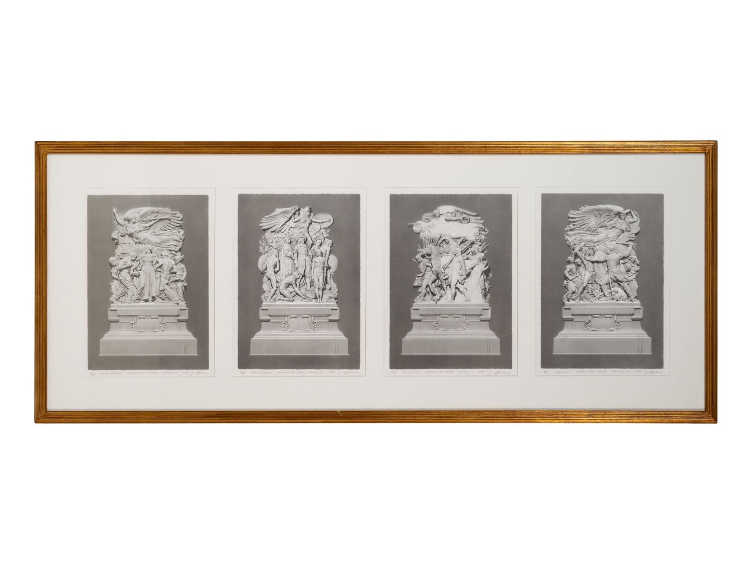Jack Nixon (American, b. 1956) Four lithographs depicting Michigan Avenue Bridge Statuary