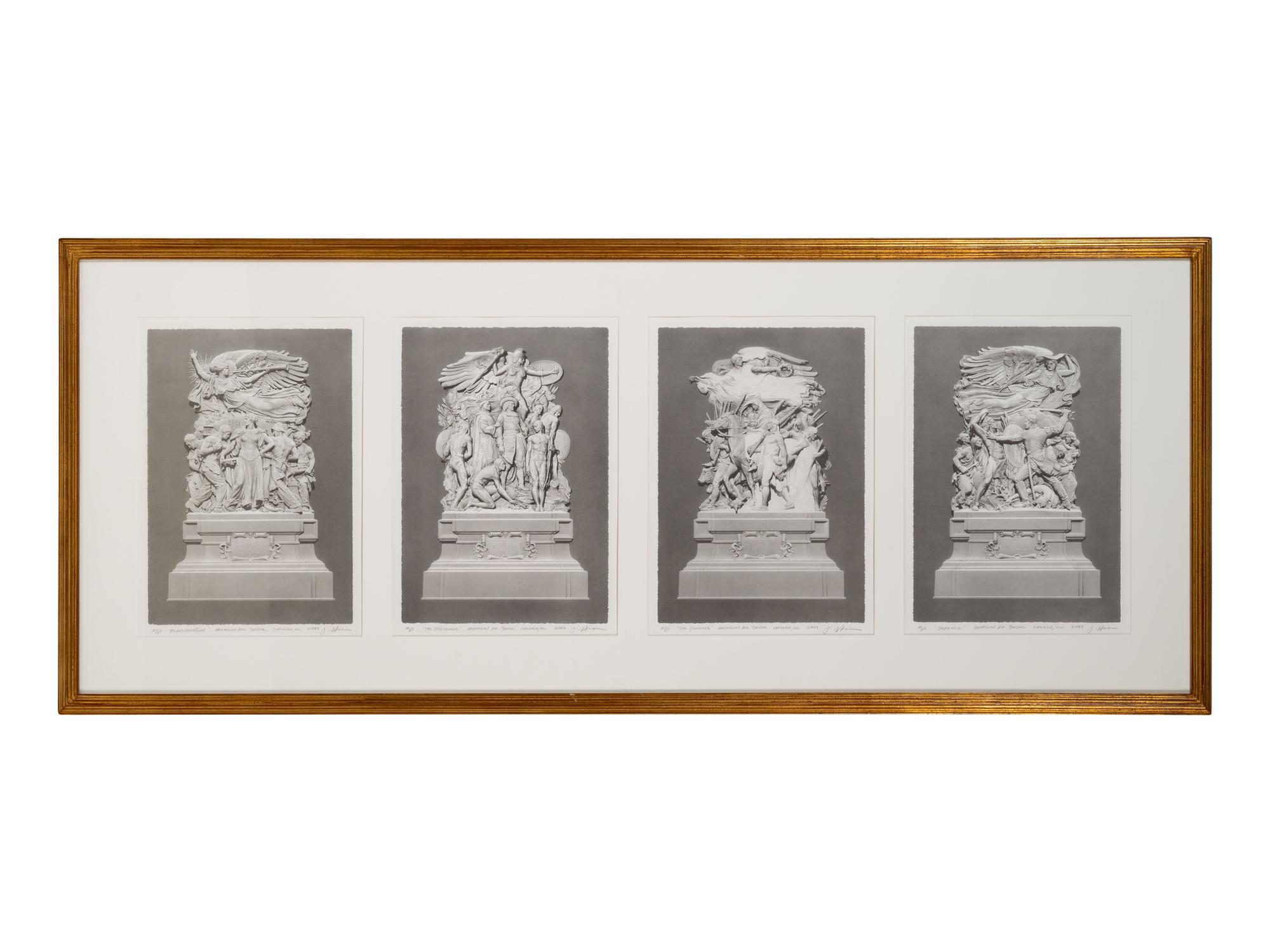 Jack Nixon (American, b. 1956) Four lithographs depicting Michigan Avenue Bridge Statuary