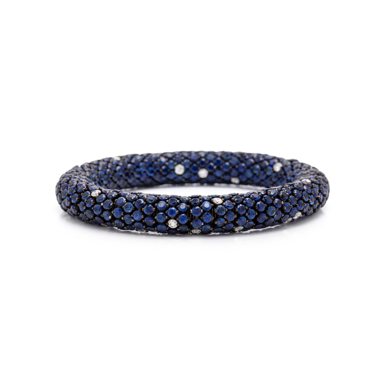 Robert Procop, Sapphire, Diamond, and Blackened Gold 'Eternity Celebration' Bracelet