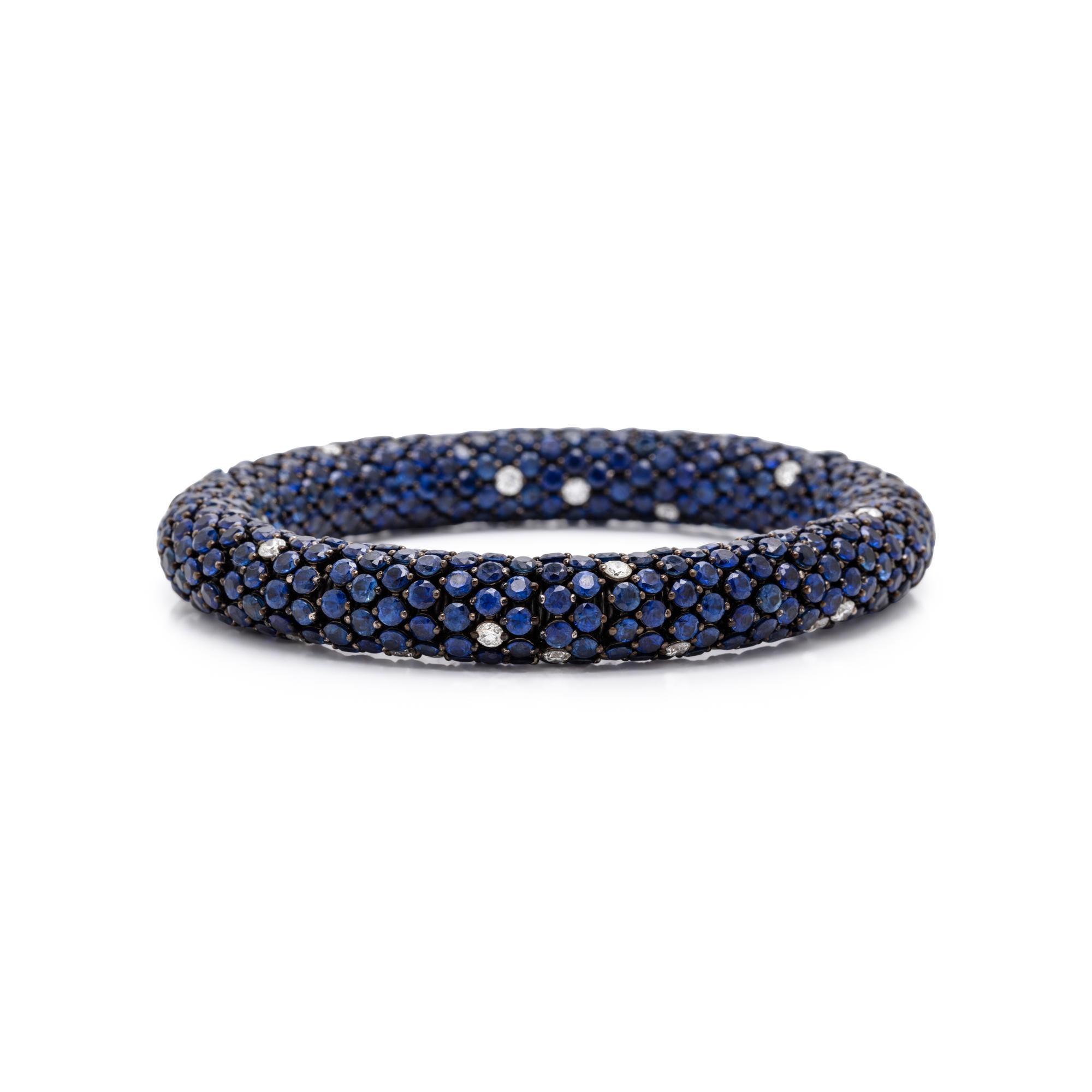 Robert Procop, Sapphire, Diamond, and Blackened Gold 'Eternity Celebration' Bracelet