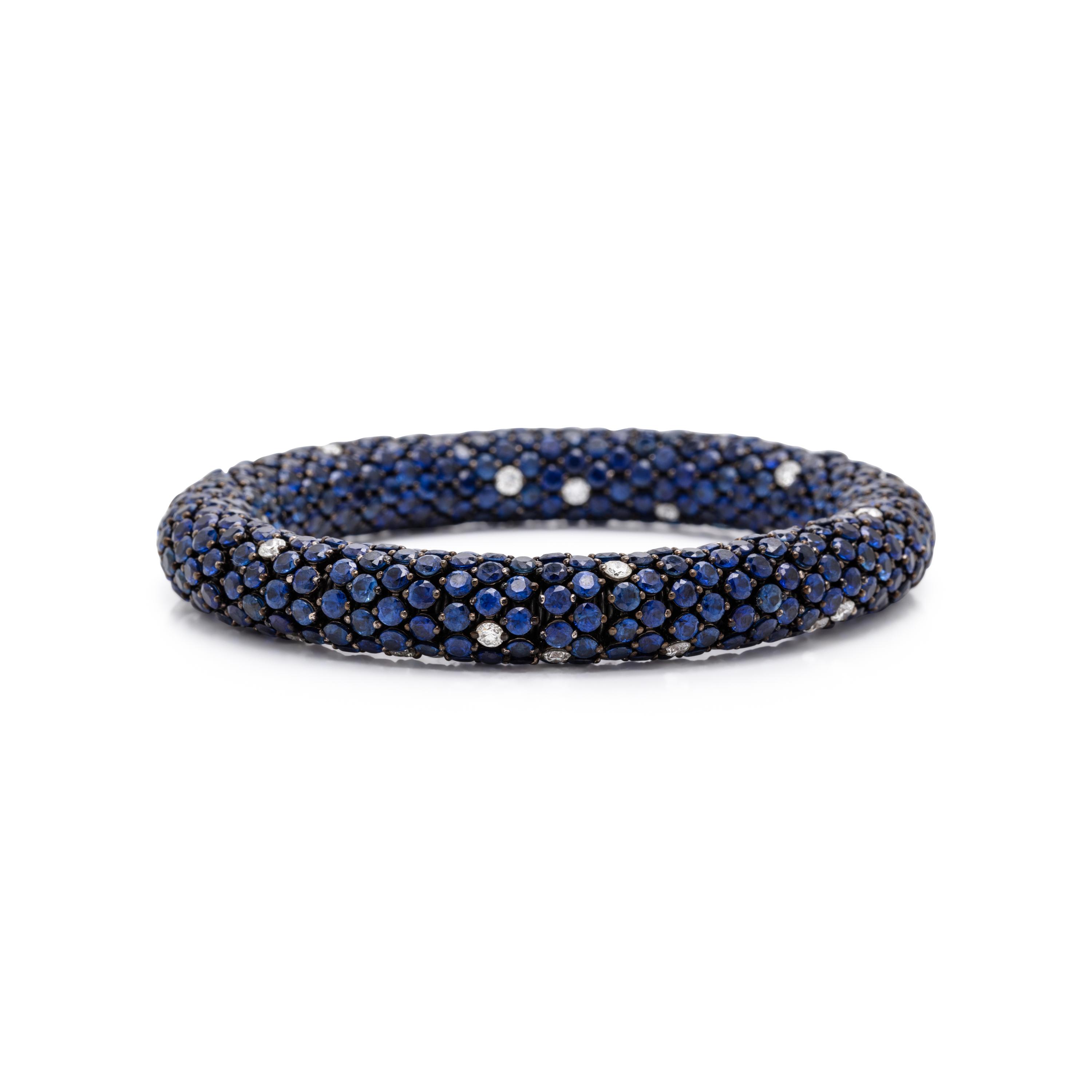 Robert Procop, Sapphire, Diamond, and Blackened Gold 'Eternity Celebration' Bracelet