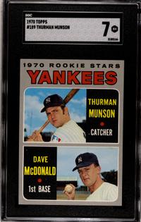 A 1970 Topps Thurman Munson Rookie Baseball Card No. 189 (SGC 7 NM)