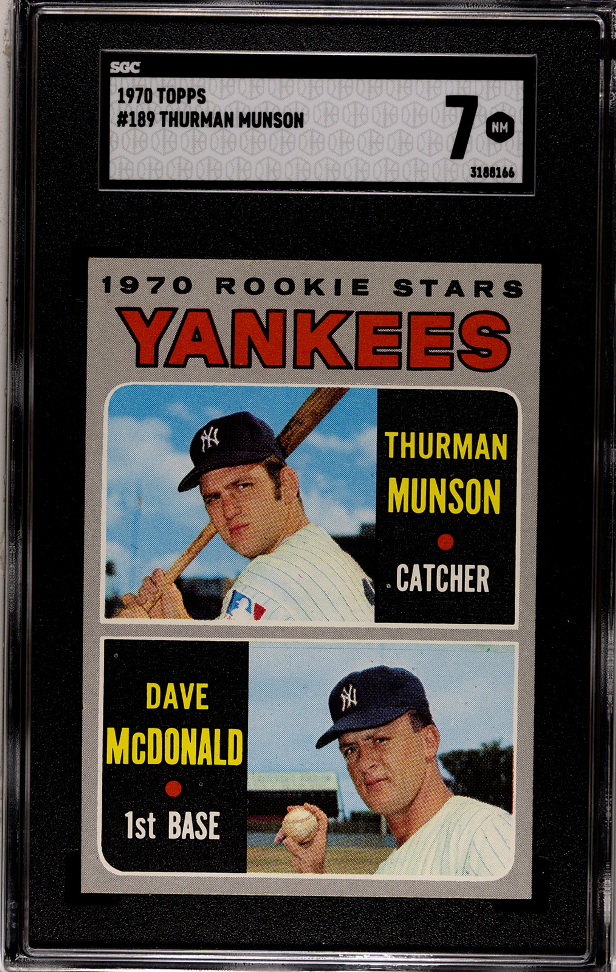 A 1970 Topps Thurman Munson Rookie Baseball Card No. 189 (SGC 7 NM)