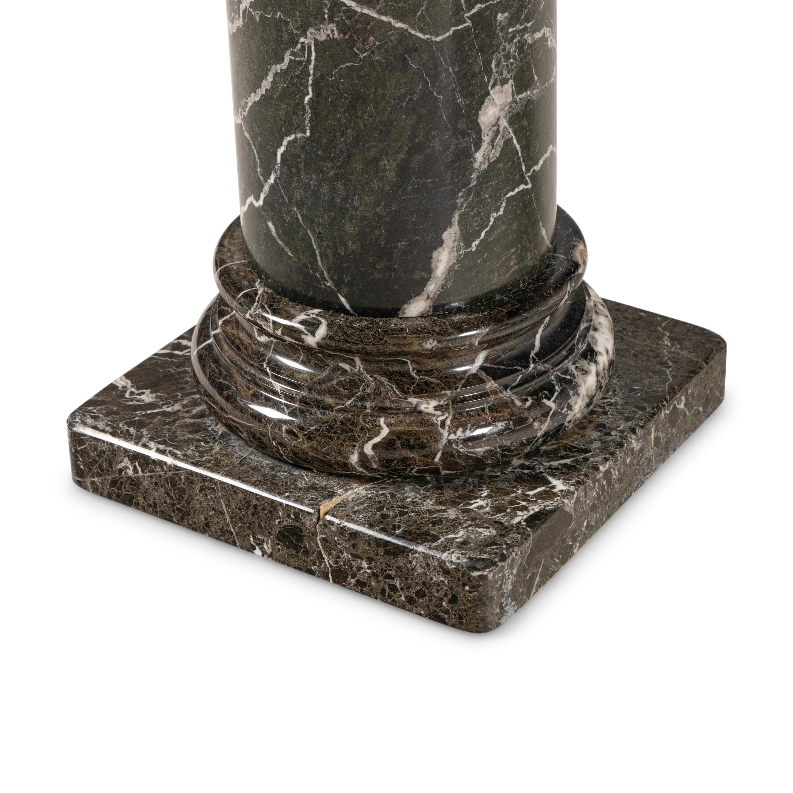 A Verdi Alpi Marble Pedestal
