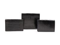 Three Lana Marks Patent Alligator Box Clutch, 1990-2010s