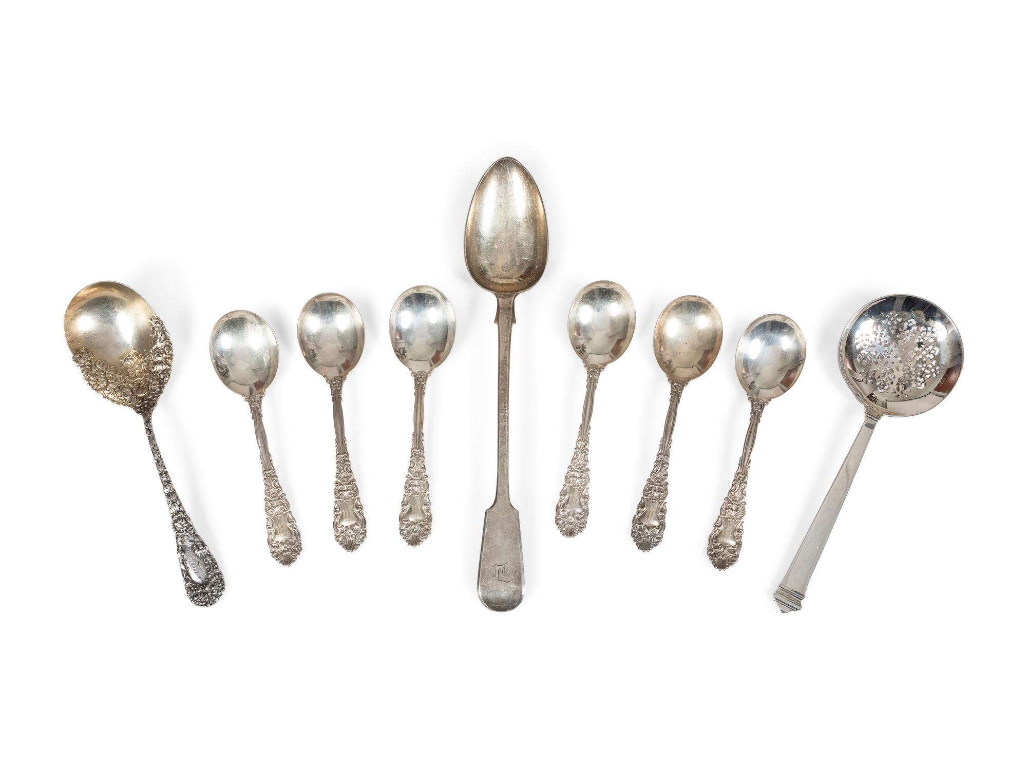 A Group of Silver Serving Flatware