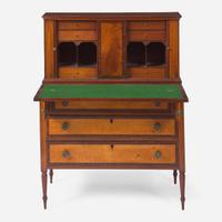 A Federal inlaid and mahogany tambour desk New England, circa 1810