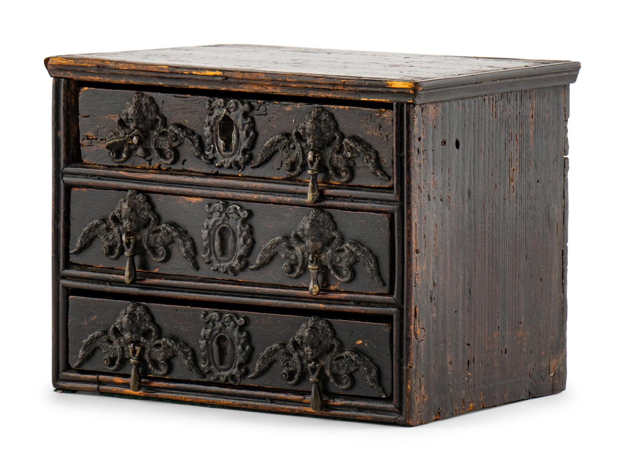 A Charles II Oak Diminutive Chest of Drawers