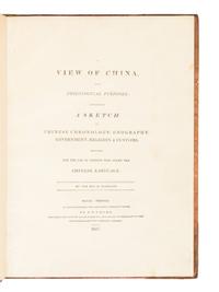 MORRISON, Robert (1782-1834). A View of China, for Philological Purposes... Macao: Printed at the Honorable the East India Company's Press, 1817.