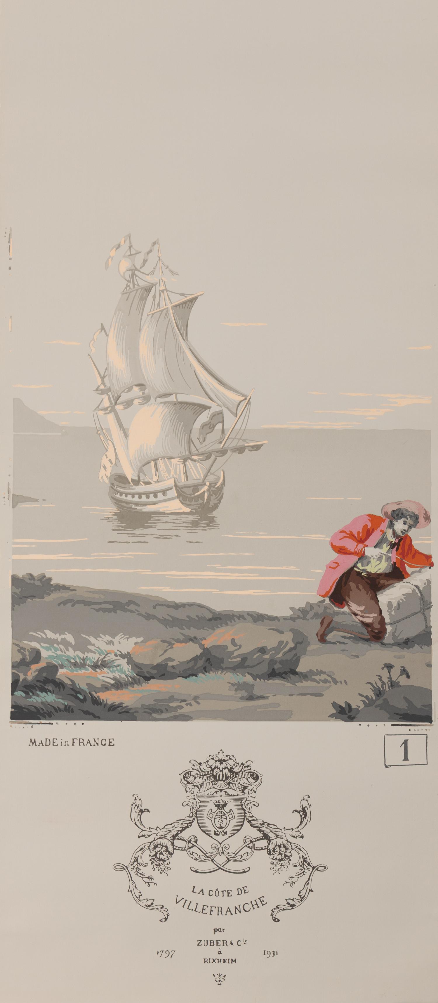 A Complete Set of Fourteen Zuber et Cie. La Cote de Villefranche Wallpaper Panels