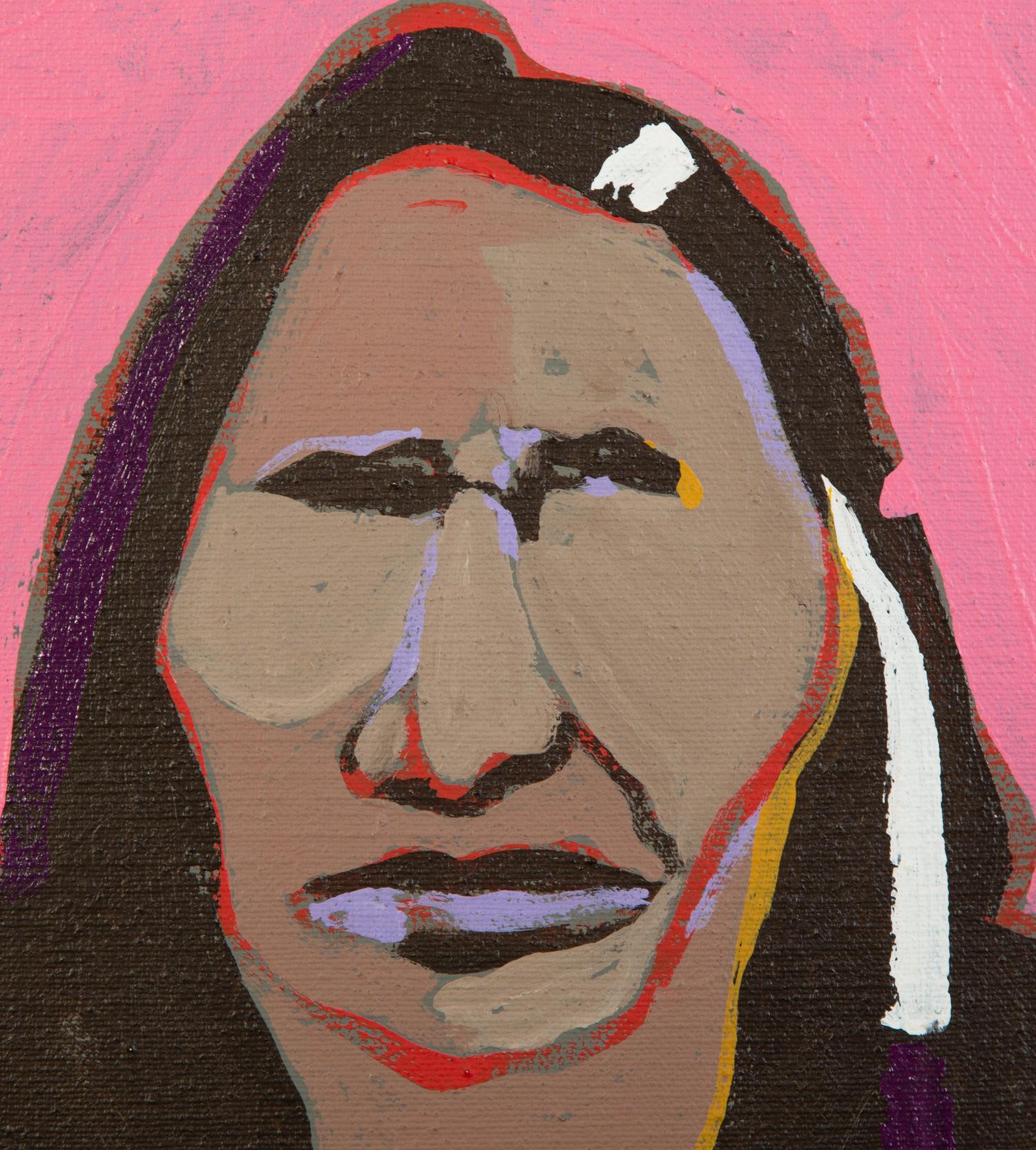 Indian With White Ribbon