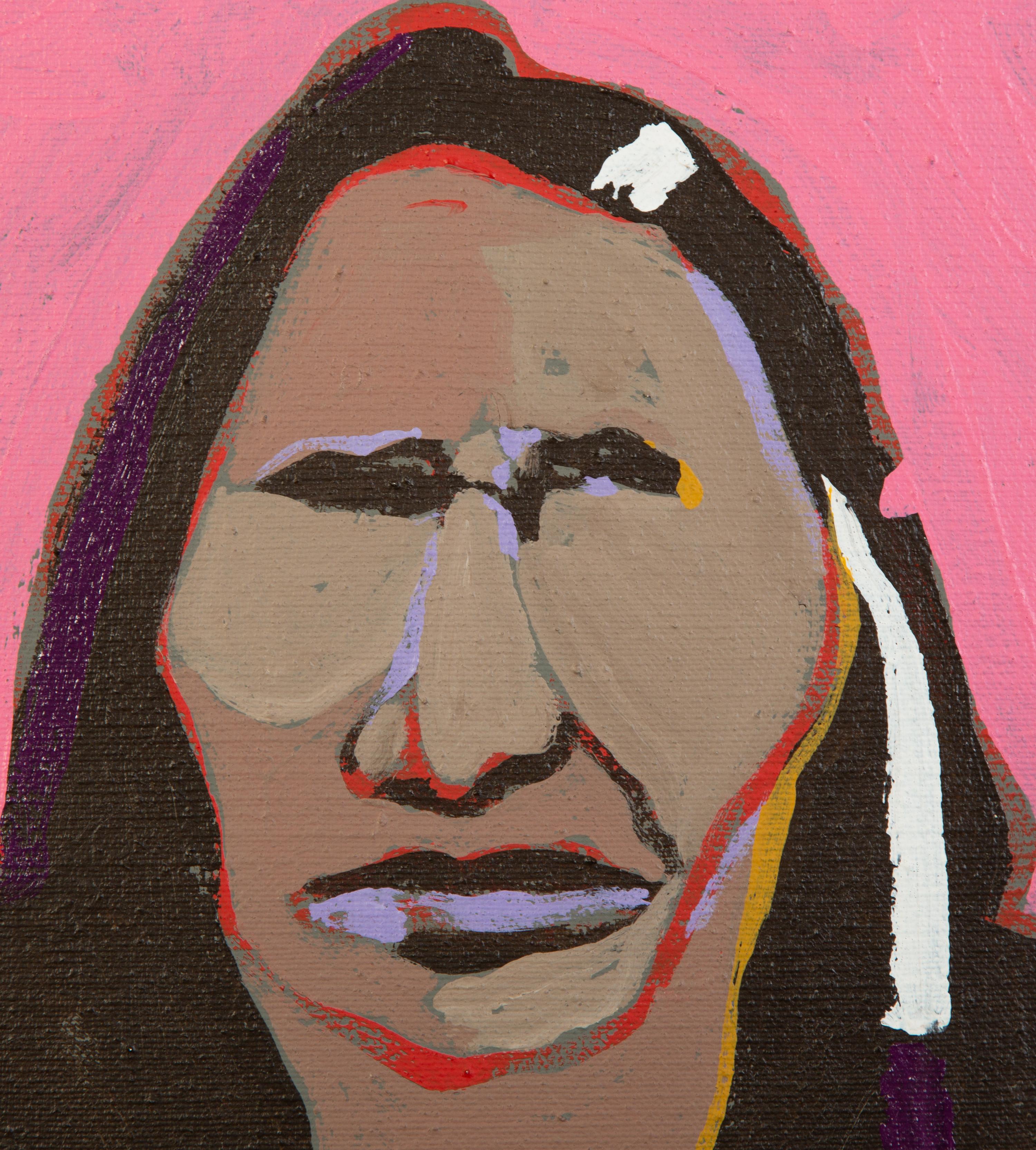 Indian With White Ribbon