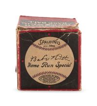 A 1935 Philadelphia Phillies Multi-Signed Baseball and Babe Ruth Home Run Special Retail Box,
