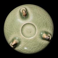 A Chinese Celadon Glazed Tripod Incense Burner — 青釉三足爐