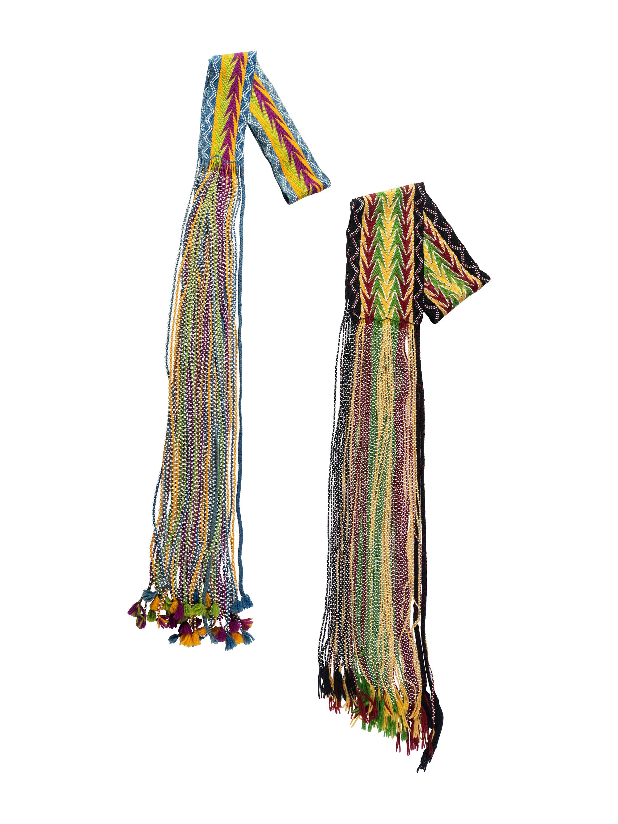 Osage Finger-Woven Wool Sashes, with Arrow Design