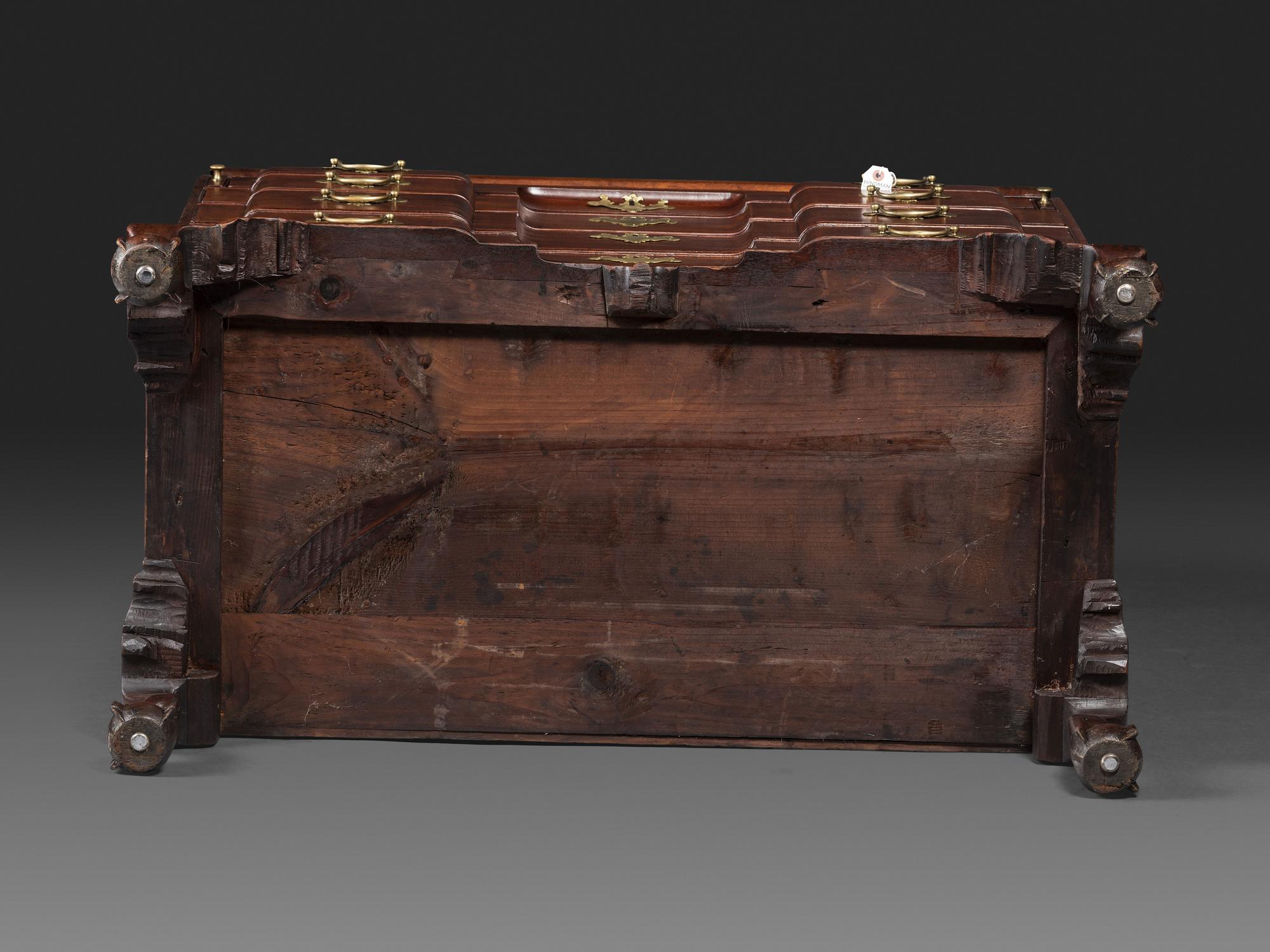 A Chippendale Figured Mahogany Block-Front Claw-and-Ball Foot Slant-Front Desk