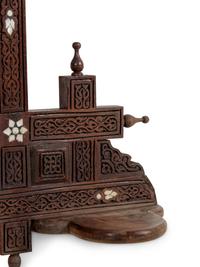 A Pair of Syrian Mother-of-Pearl Inlaid Walnut Lantern Shelves