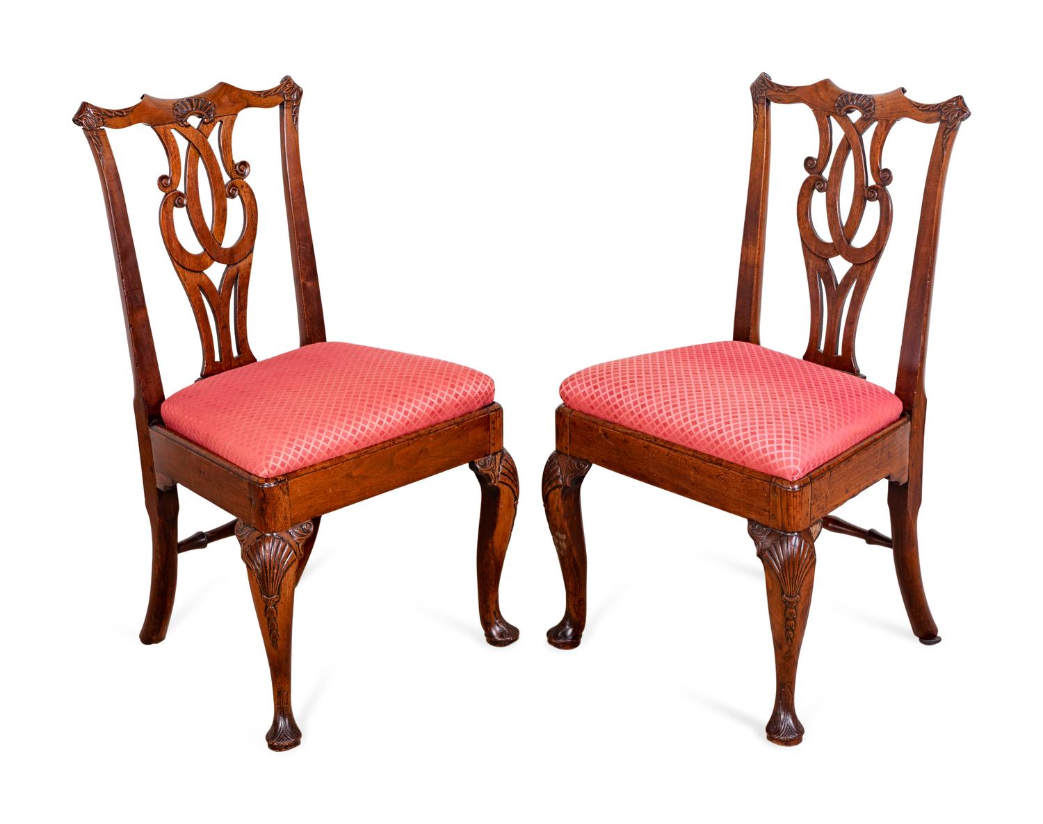 A Pair of George II Mahogany Side Chairs
