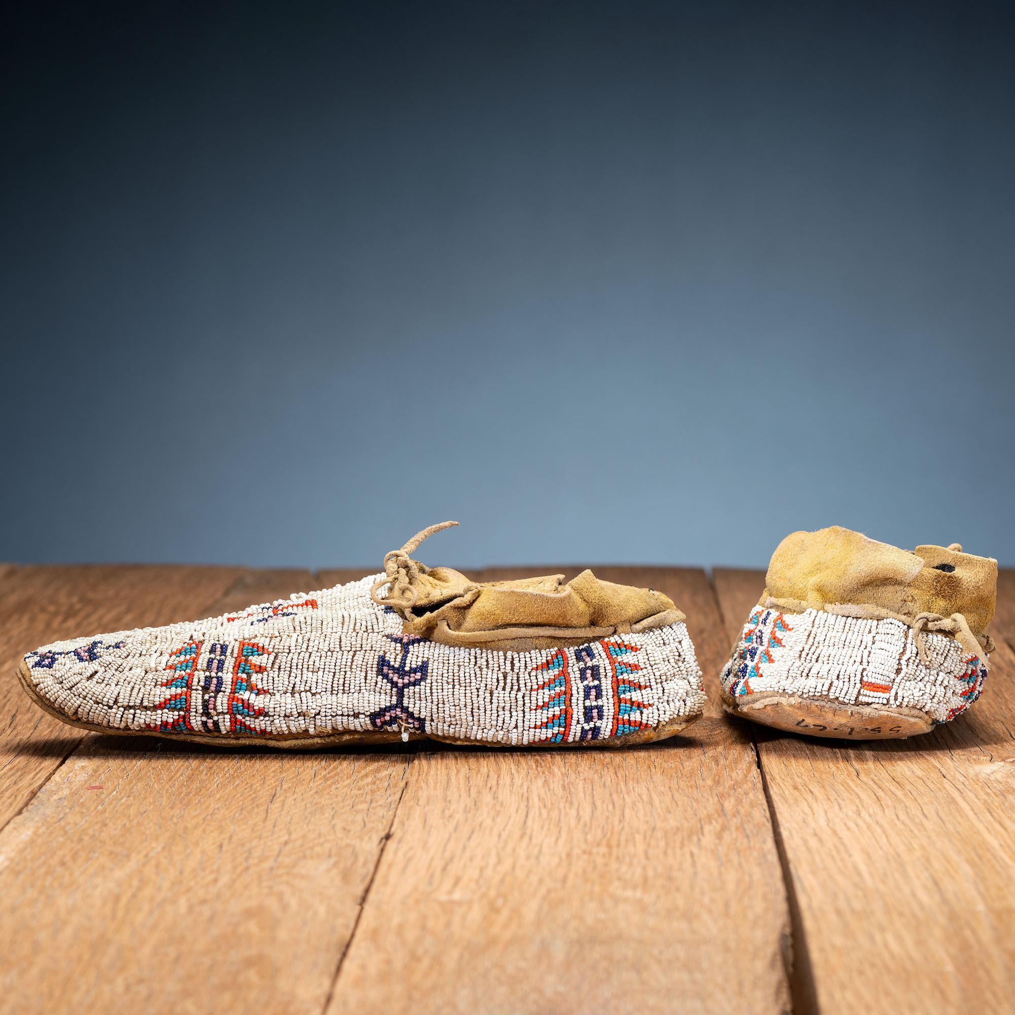 Cheyenne Beaded Hide Moccasins