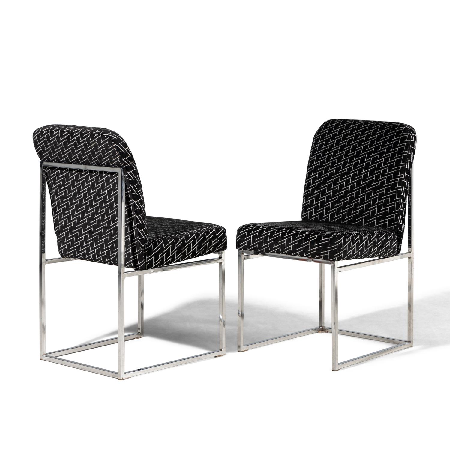 Thin Line Chrome Dining Chairs, Set of 6 Design Institute of America