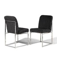 Thin Line Chrome Dining Chairs, Set of 6 Design Institute of America