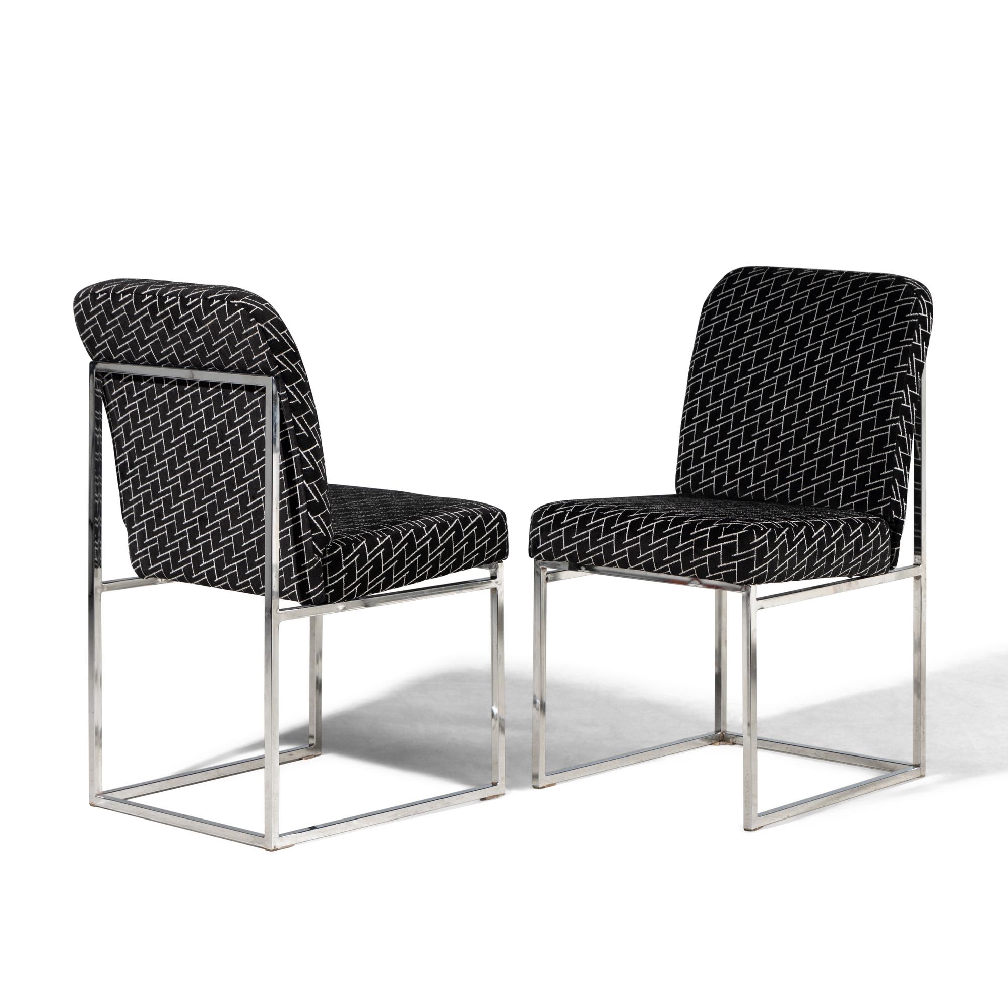 Thin Line Chrome Dining Chairs, Set of 6 Design Institute of America