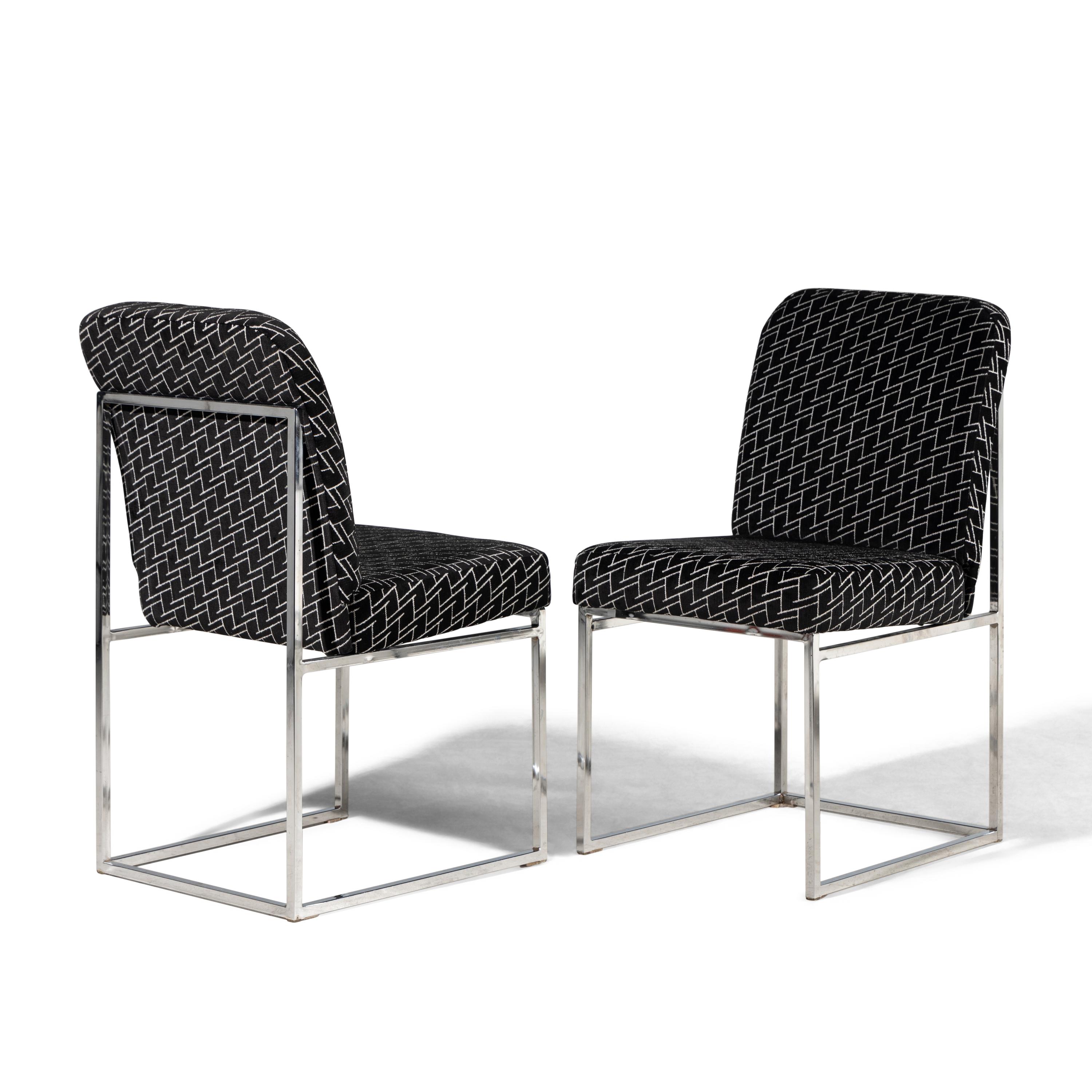 Thin Line Chrome Dining Chairs, Set of 6 Design Institute of America