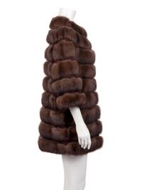 J. Mendel Natural Barguzine Sable and Suede Stroller Coat
