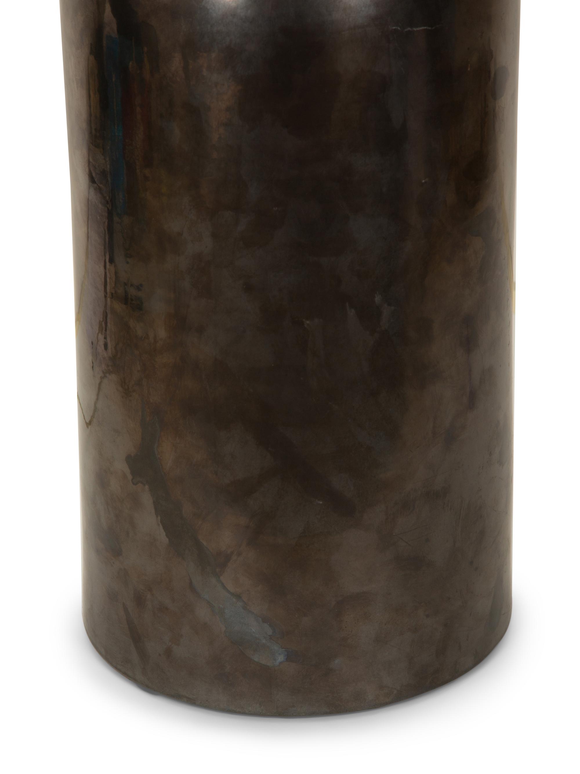 A Modernist Stainless Steel Table Lamp