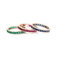 COLLECTION OF GEMSTONE ETERNITY BANDS
