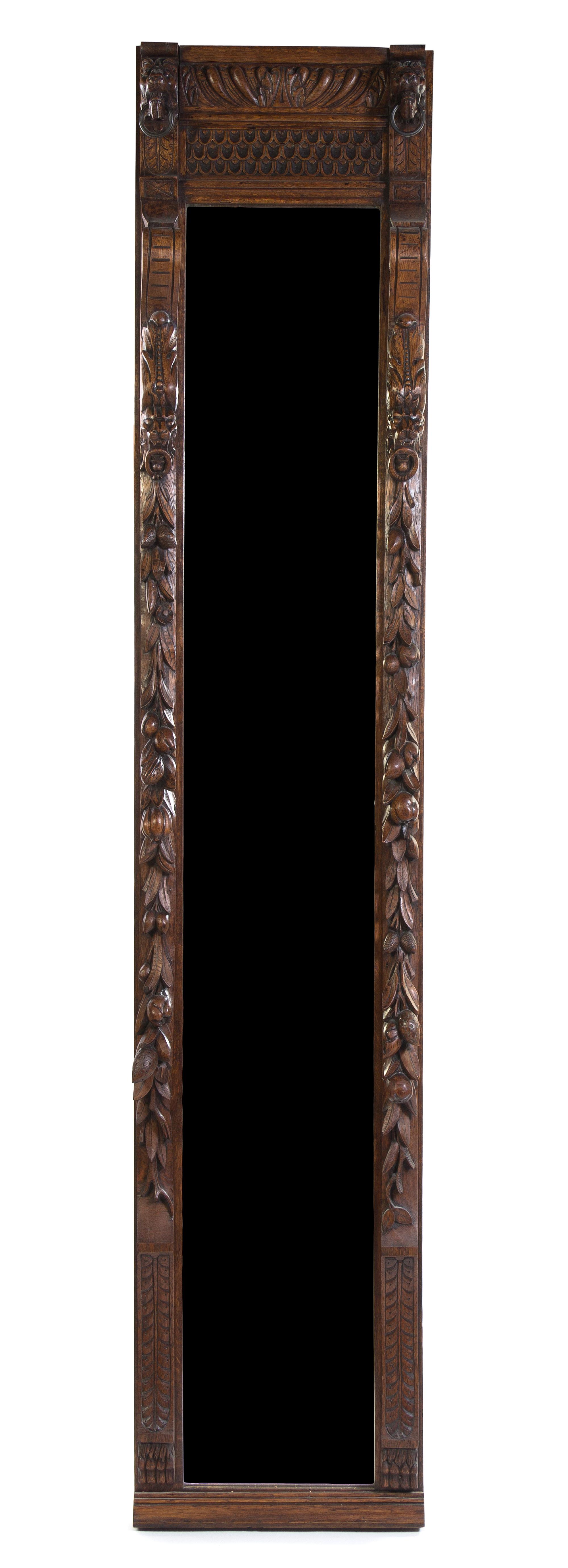 A Renaissance Revival Pier Mirror, Height 90 x width 18 1/2 inches.