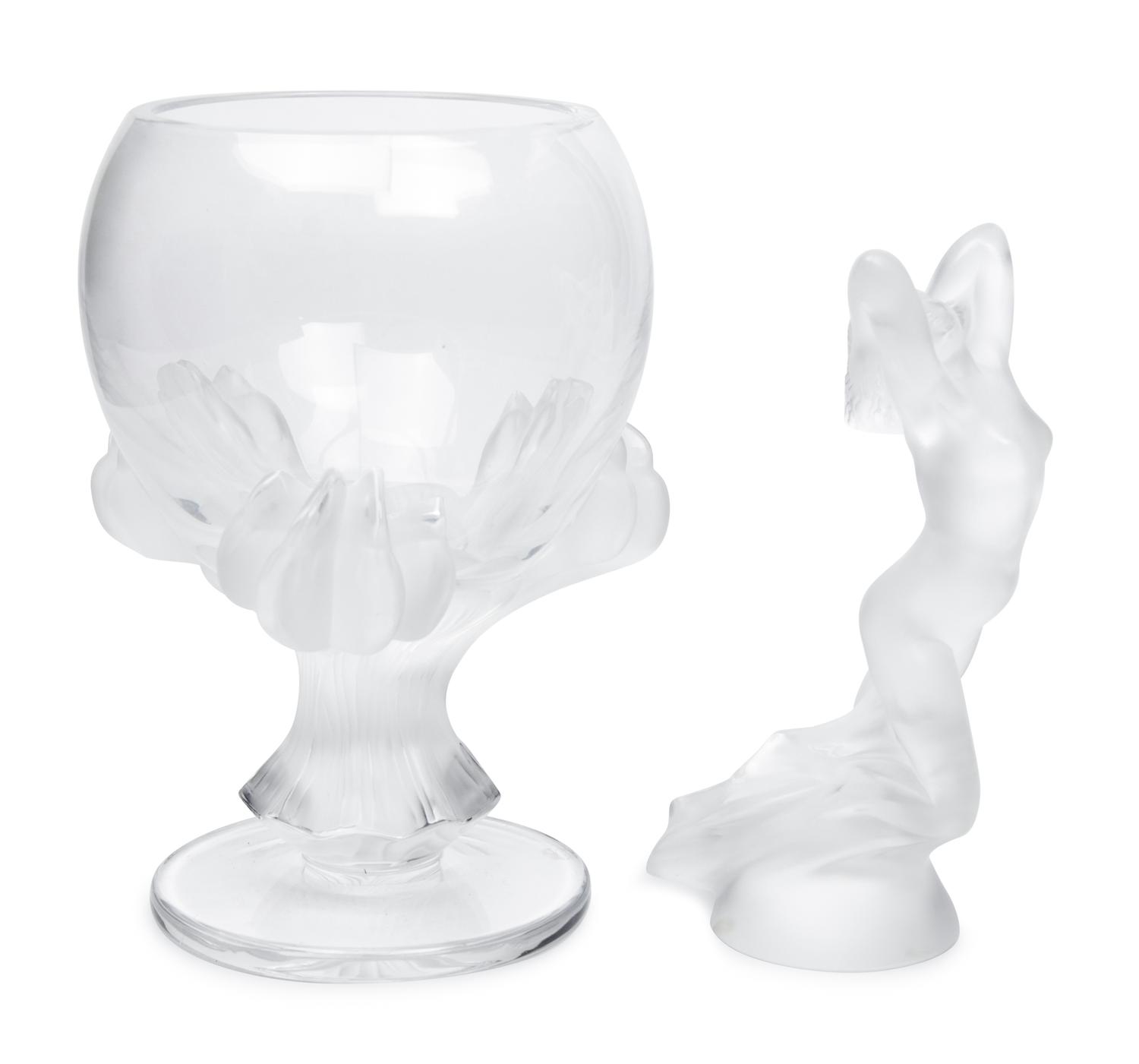 A Lalique Bagheera Vase and Danseuse Nue Figure