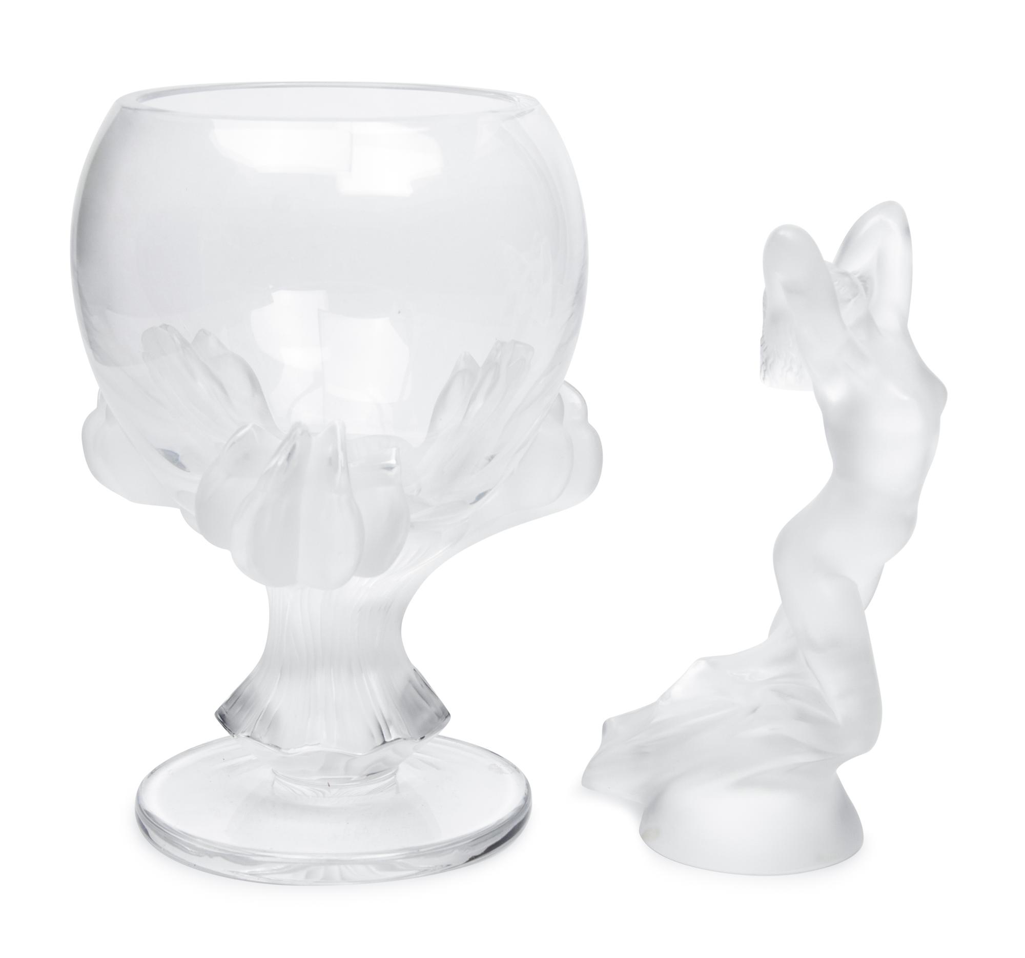 A Lalique Bagheera Vase and Danseuse Nue Figure