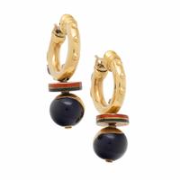 La Nouvelle Bague, Yellow Gold and Enamel Huggie Hoop Earrings