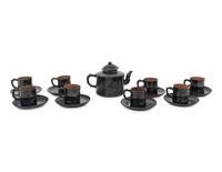 17 Chinese Glazed Yixing Zisha Pottery Tea Set