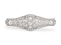 An Art Deco Platinum and Diamond Bar Brooch,