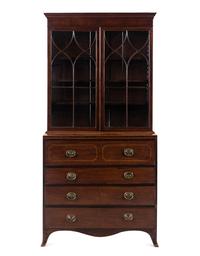 A George III Mahogany Bureau Bookcase