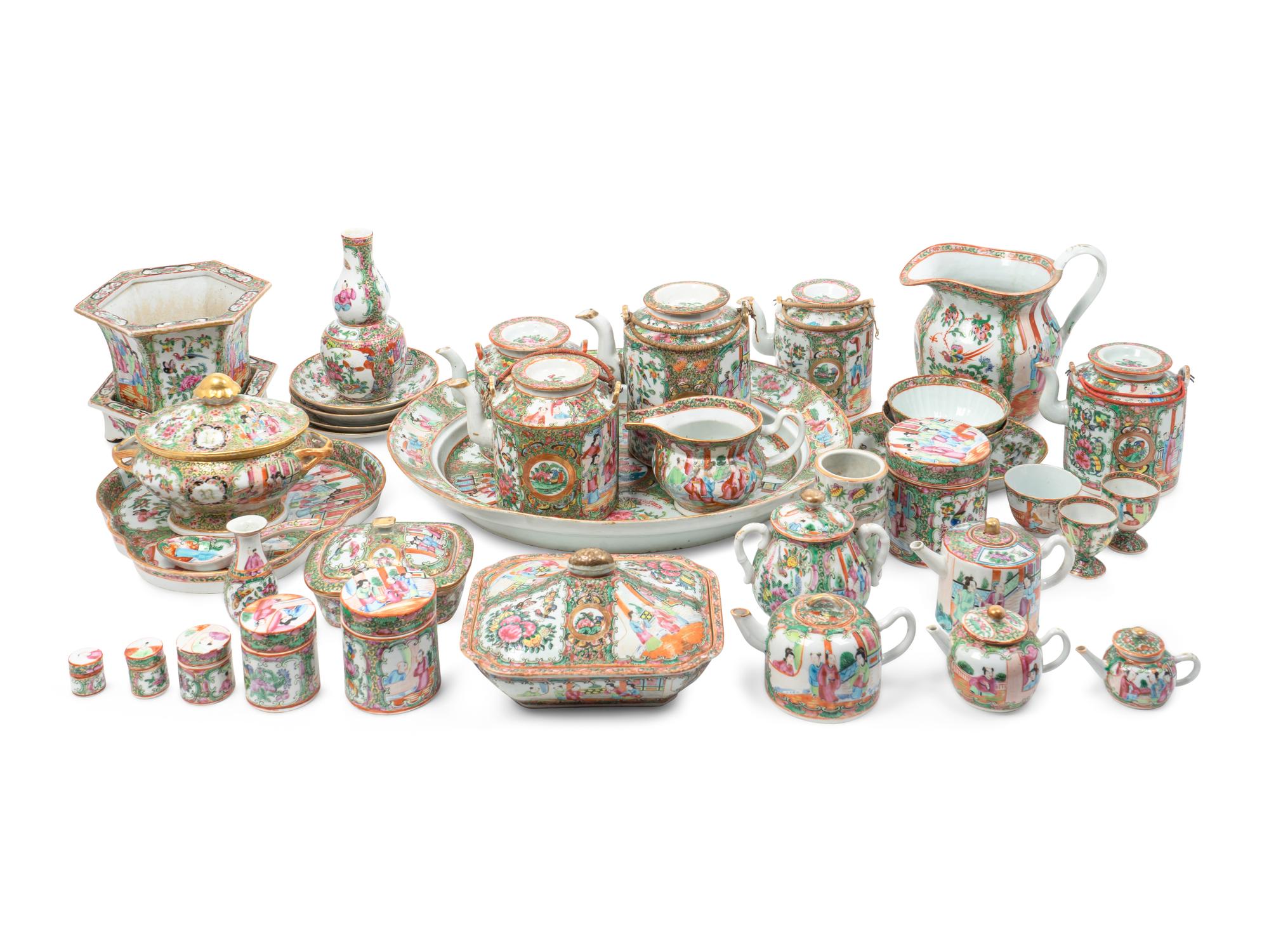 A Large Collection of Chinese Famille Rose Table Articles — 19TH/20TH CENTURY