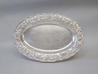 Sterling silver repoussé platter s. kirk & son, baltimore, md, early 20th century