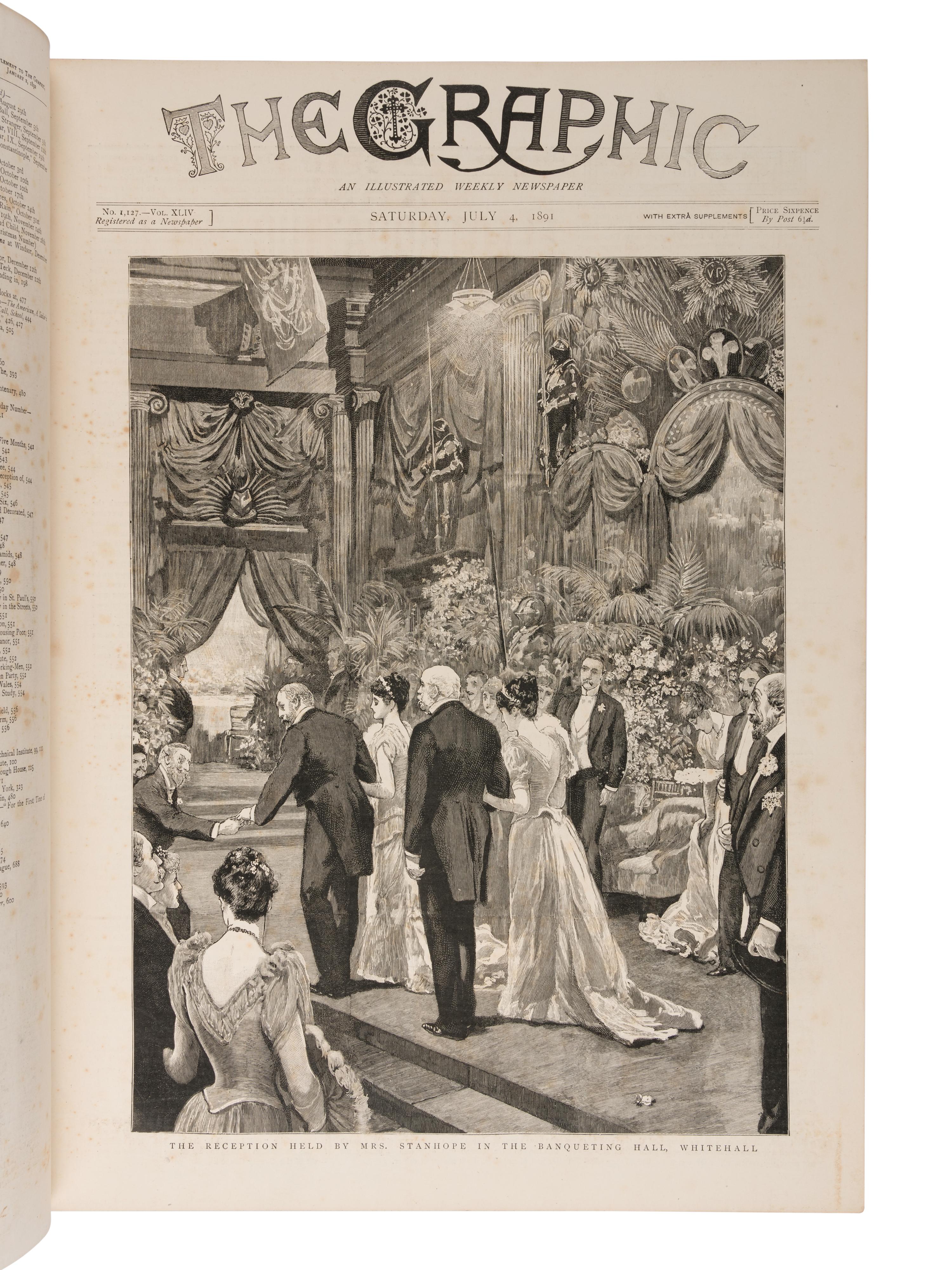 HARDY, Thomas (1840-1928). "Tess of the d'Urbervilles." Bound in: The Graphic , vol. 44, nos. 1, 127-1,151. London: Illustrated Newspapers Ltd., 4 July-26 December 1891.