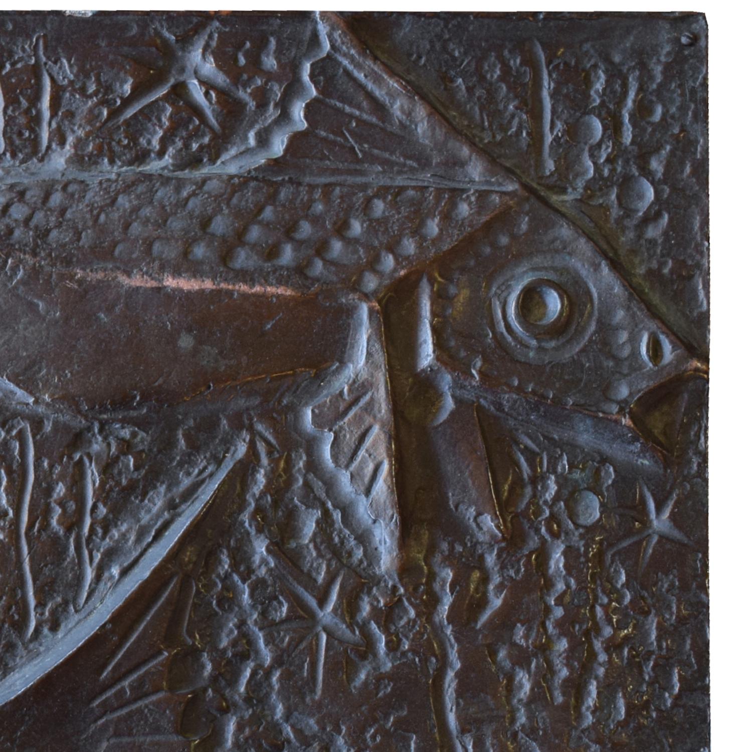 A Copper Pisces Zodiac Sign 13" W x .5" D x 13" H — Italy, Mid-20th Century