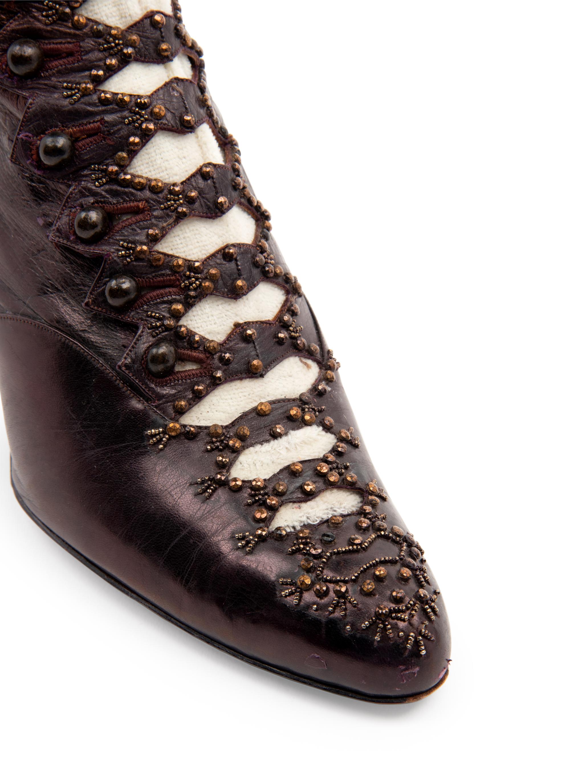 Collection of Footwear; Four Pairs of Boots, Two Pairs of Spats, 19th and Early 20th Century
